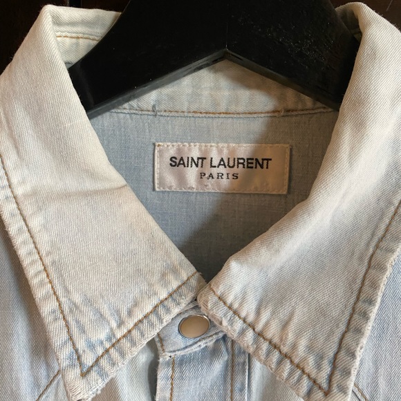 Saint Laurent light denim button up. Size M. - Picture 2 of 4